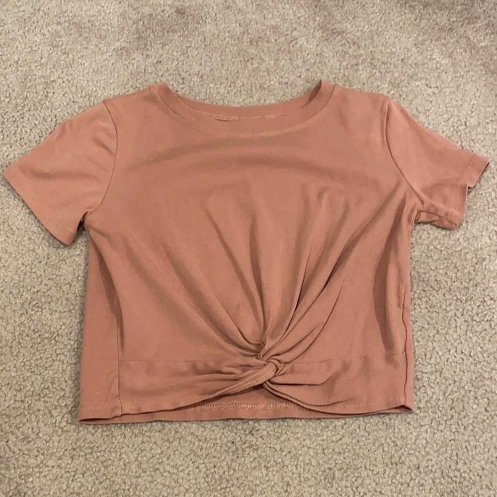 Front tie short sleeve top
